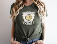 Recovering People Pleaser Shirt | Funny Mental Health Graphic Tee | Vintage Smiley Face Shirt | Boundaries Era T-Shirt for Women